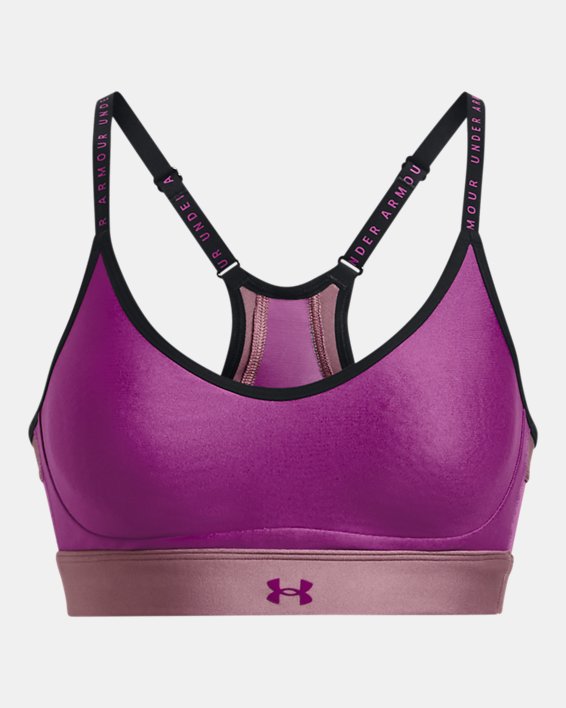 Women's UA Infinity Low Covered Sports Bra, Purple, pdpMainDesktop image number 10